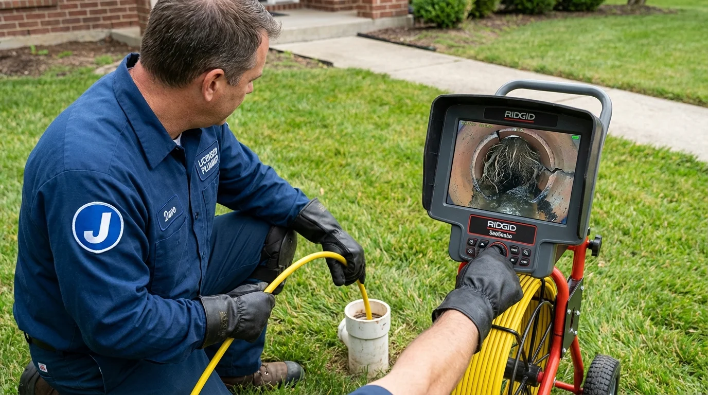 Sewer camera inspection being performed by Johns Plumbing LLC in Decatur